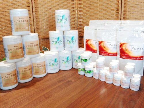 健康食品　クロレラ＋エゾウコギ根粒＋ビタミンB群＋ビタミンＣ＋ビタミンＥ＋亜鉛＋シナジープロテインのセット